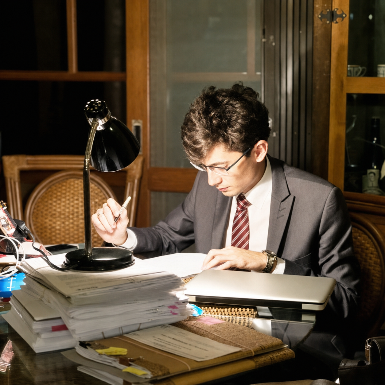 Ricardo Bortolotto Martinello trabalhando em pesquisa e estudo jurídico